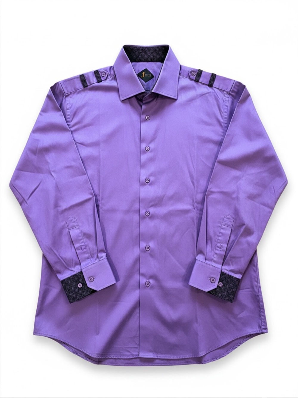 Franco negretti Men's XXL Purple Dress Shirt with Contrast Trim